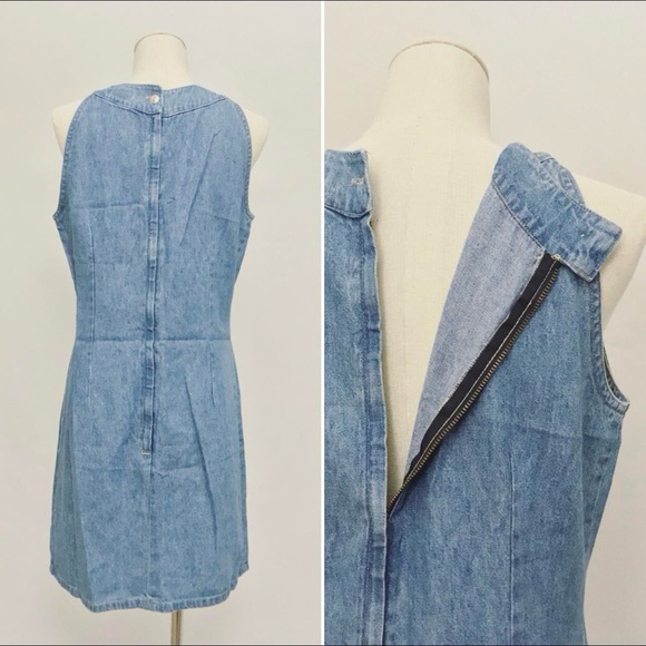 vintage | xhilaration 90s y2k denim sleeveless tunic jumper mini dress | sz m - Picture 5 of 5